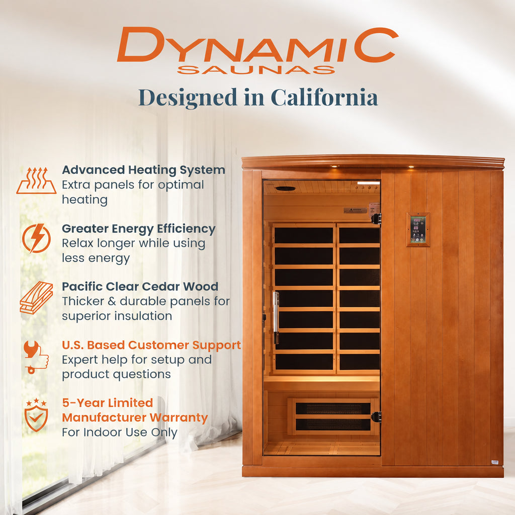 Madrid Elite 3 Person Low EMF Infrared Lighting Home Sauna