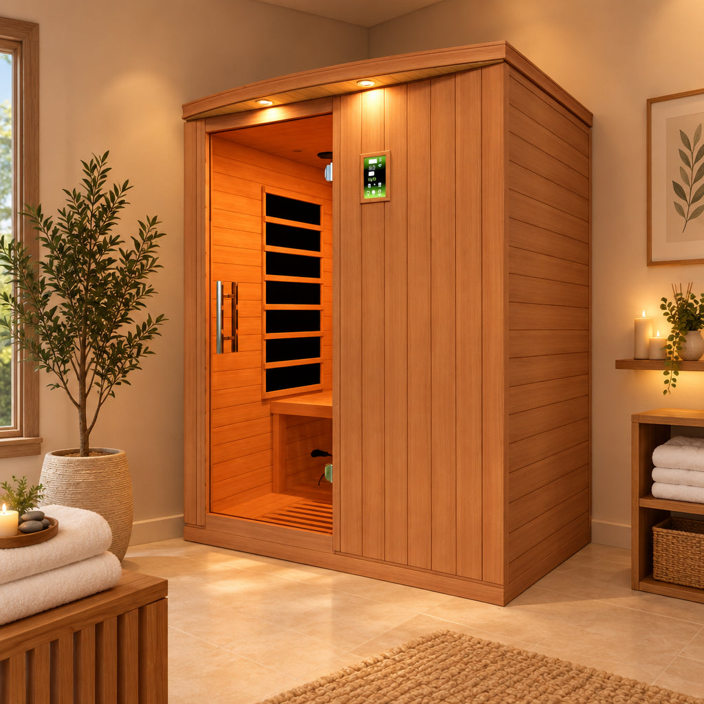 Madrid Elite 3 Person Low EMF Infrared Lighting Home Sauna