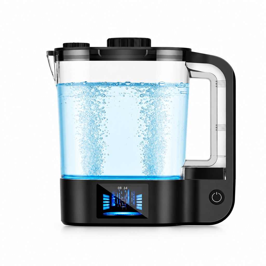 Desktop Hydrogen Water Pitcher - 72Oz Large Hydrogen Water Bottle Generator - 3000 PPB SPE/PEM Machine - 9000Mah - Ideal Wellness Gift for Family & Home (Black)