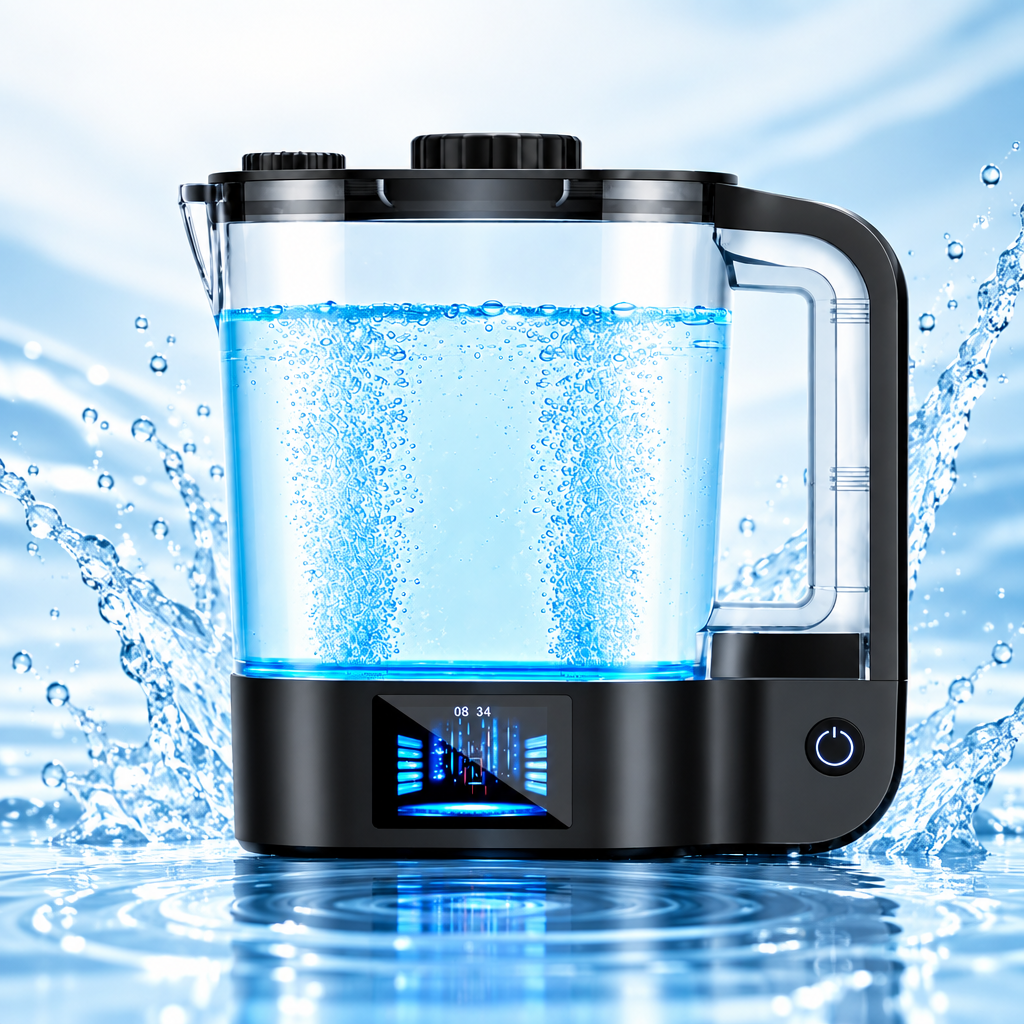 Desktop Hydrogen Water Pitcher - 72Oz Large Hydrogen Water Bottle Generator - 3000 PPB SPE/PEM Machine - 9000Mah - Ideal Wellness Gift for Family & Home (Black)