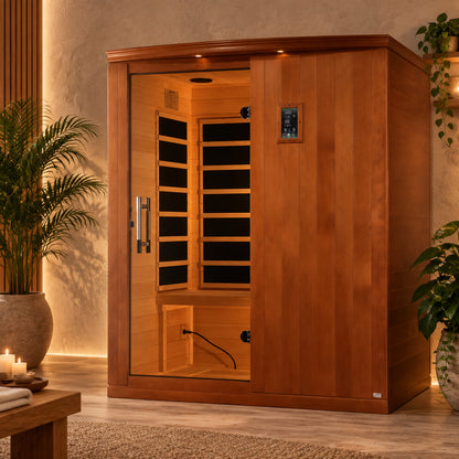Madrid Elite 3 Person Low EMF Infrared Lighting Home Sauna